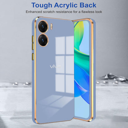VIVO V29E 5G ULTRA-SHINE GOLD ELECTROPLATED LUXURIOUS BACK CASE WITH CAMERA PROTECTION