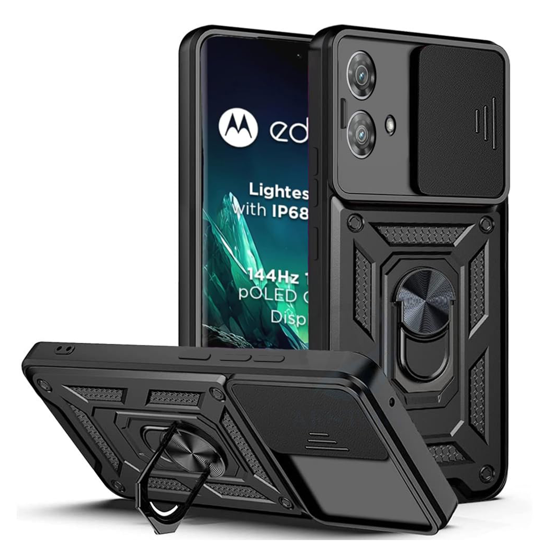 MOTOROLA EDGE 40 NEO 5G ARMOR MILITARY-GRADE CASE WITH SLIDING CAMERA COVER & 360 KICKSTAND