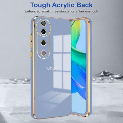 VIVO V40 5G ULTRA-SHINE GOLD ELECTROPLATED LUXURIOUS  BACK CASE WITH CAMERA PROTECTION