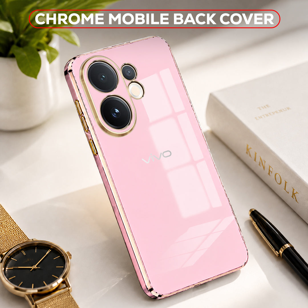 VIVO V60 5G GOLD ELECTROPLATED LUXURIOUS BACK CASE WITH CAMERA PROTECTION