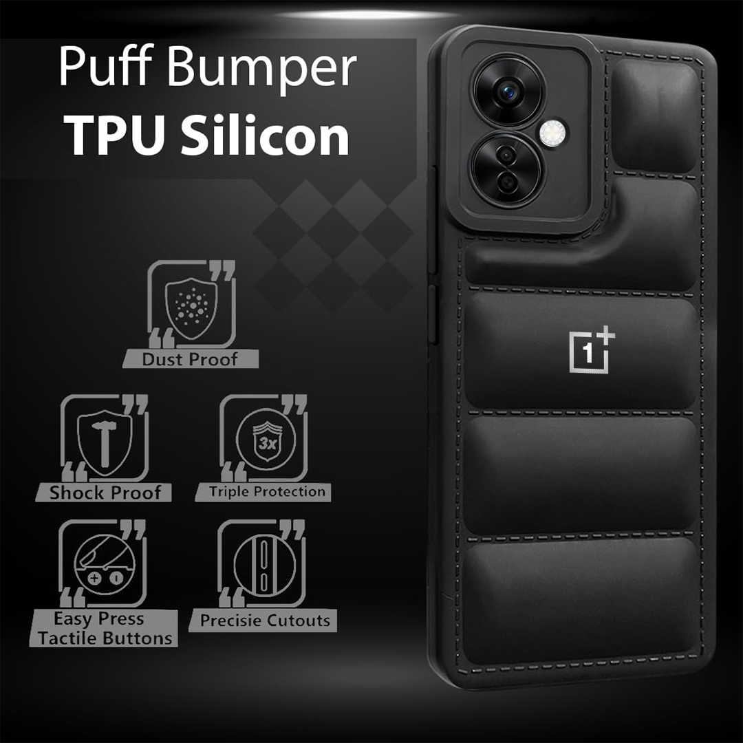 THE PUFFER EDITION BLACK BUMPER BACK CASE FOR NORD CE3 LITE 5G
