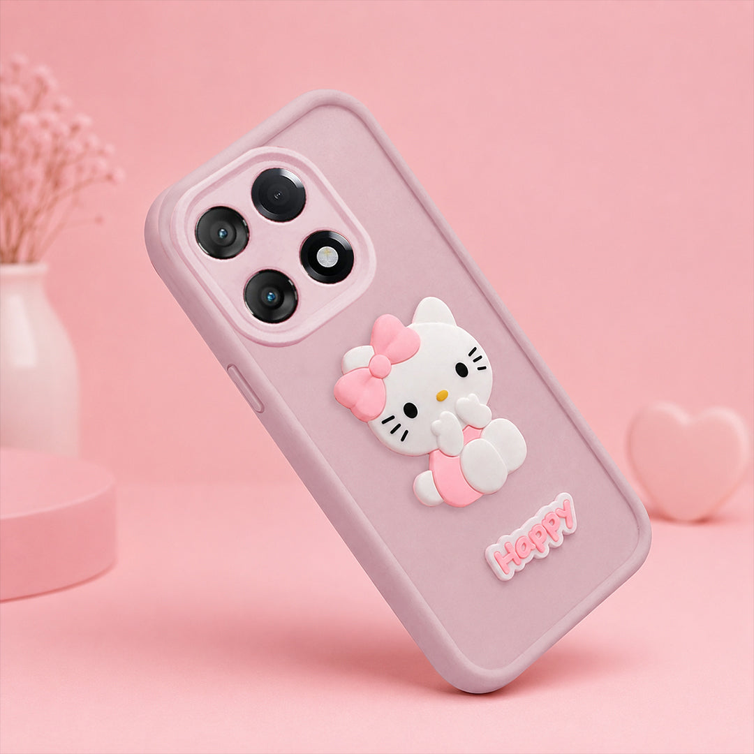 OnePlus 13R  Cute 3D Kitty Soft Silicone  Shockproof Protective Back Cover with Camera Protection