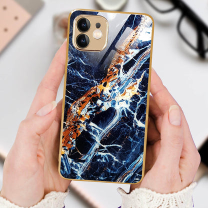 iPhone-11 Cluster Pattern Protective Glass Back Cover/Case