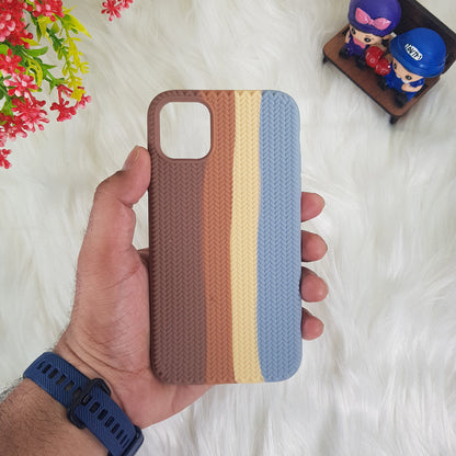 Color Block Woven Pattern Silicon Case For iPhone 13/13 Pro