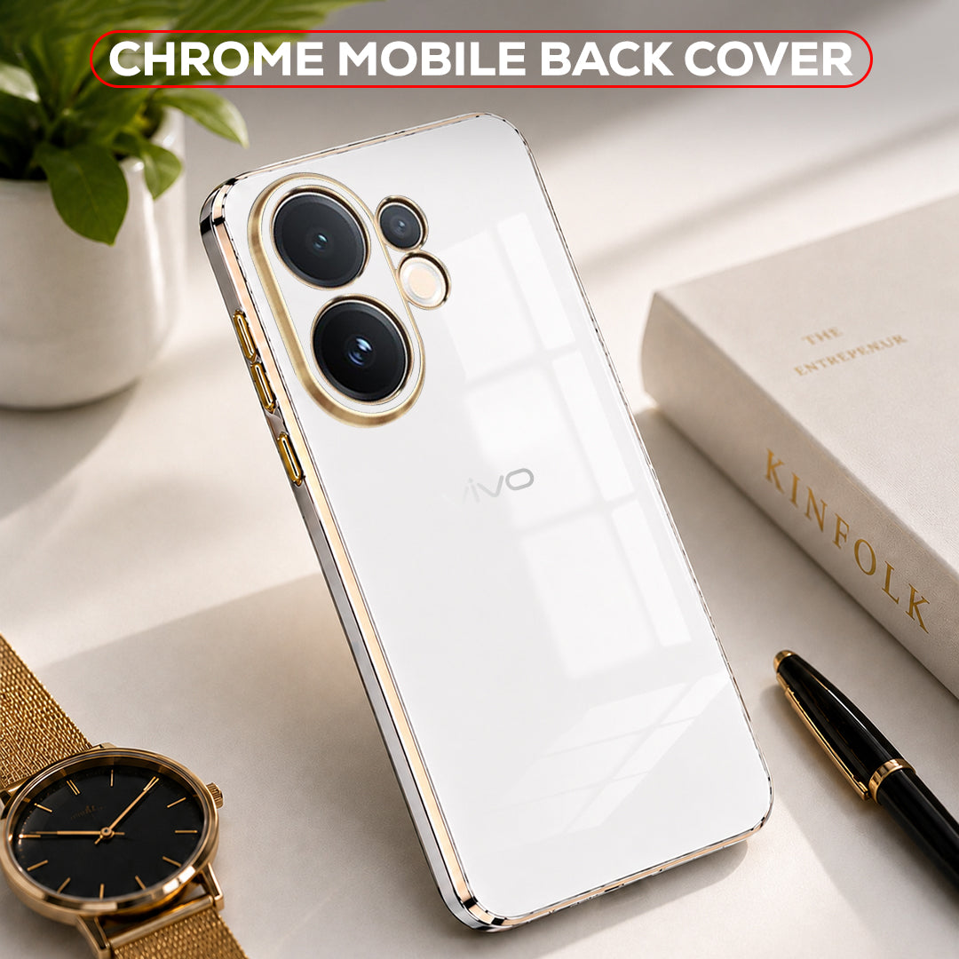 VIVO V60 5G GOLD ELECTROPLATED LUXURIOUS BACK CASE WITH CAMERA PROTECTION
