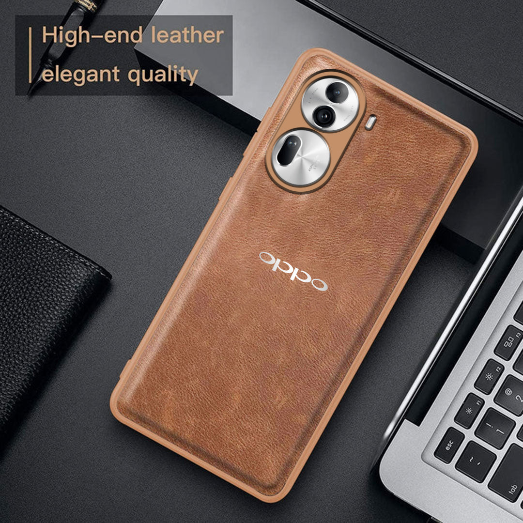 OPPO RENO 11 5G VINTAGE PU LEATHER PROTECTIVE BACK CASE