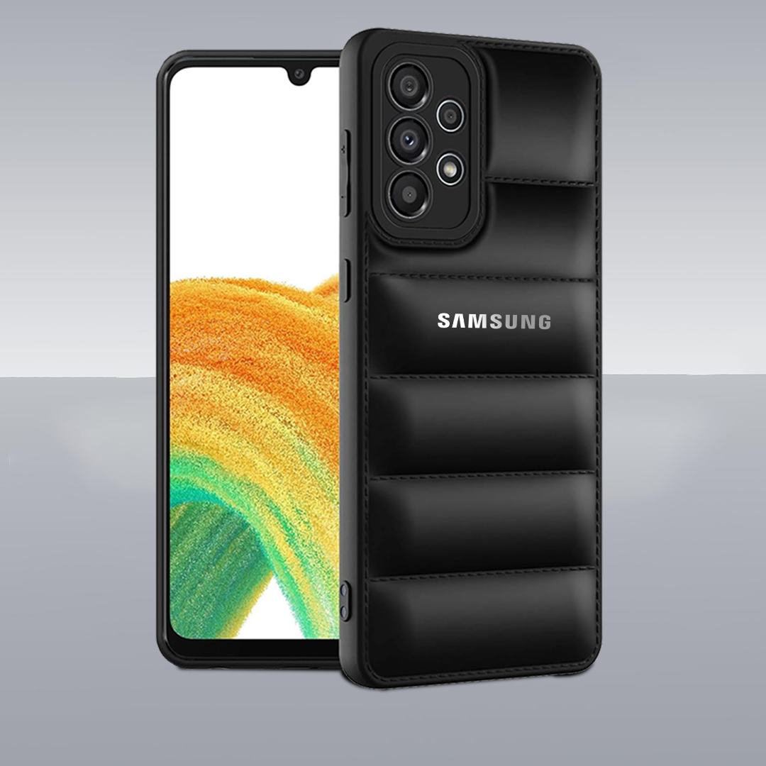GALAXY A53  5g THE PUFFER EDITION BLACK BUMPER BACK CASE