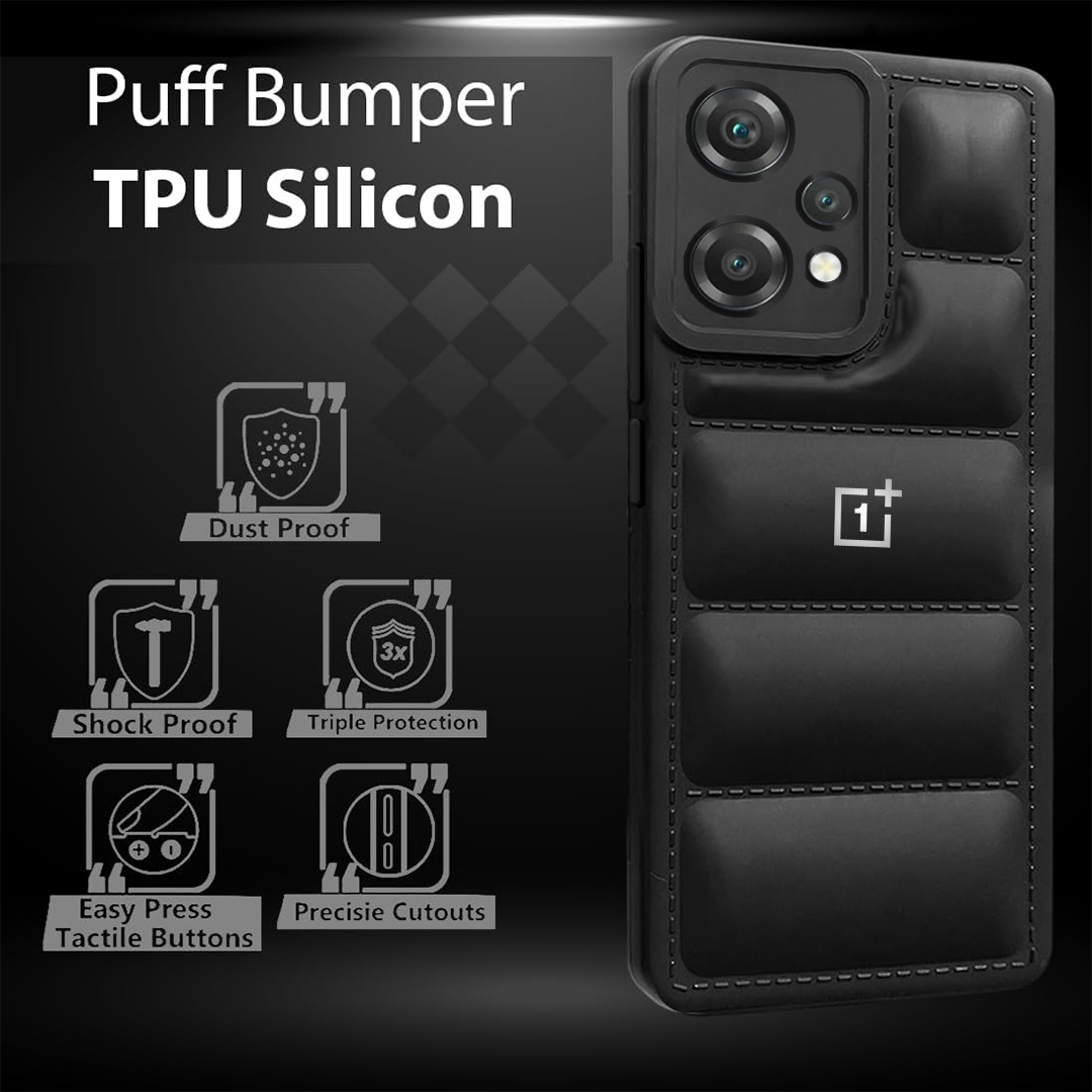 THE PUFFER EDITION BLACK BUMPER BACK CASE FOR NORD CE2 Lite 5G