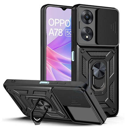 OPPO A78 4G ARMOR MILITARY-GRADE CASE WITH SLIDING CAMERA COVER & 360 KICKSTAND