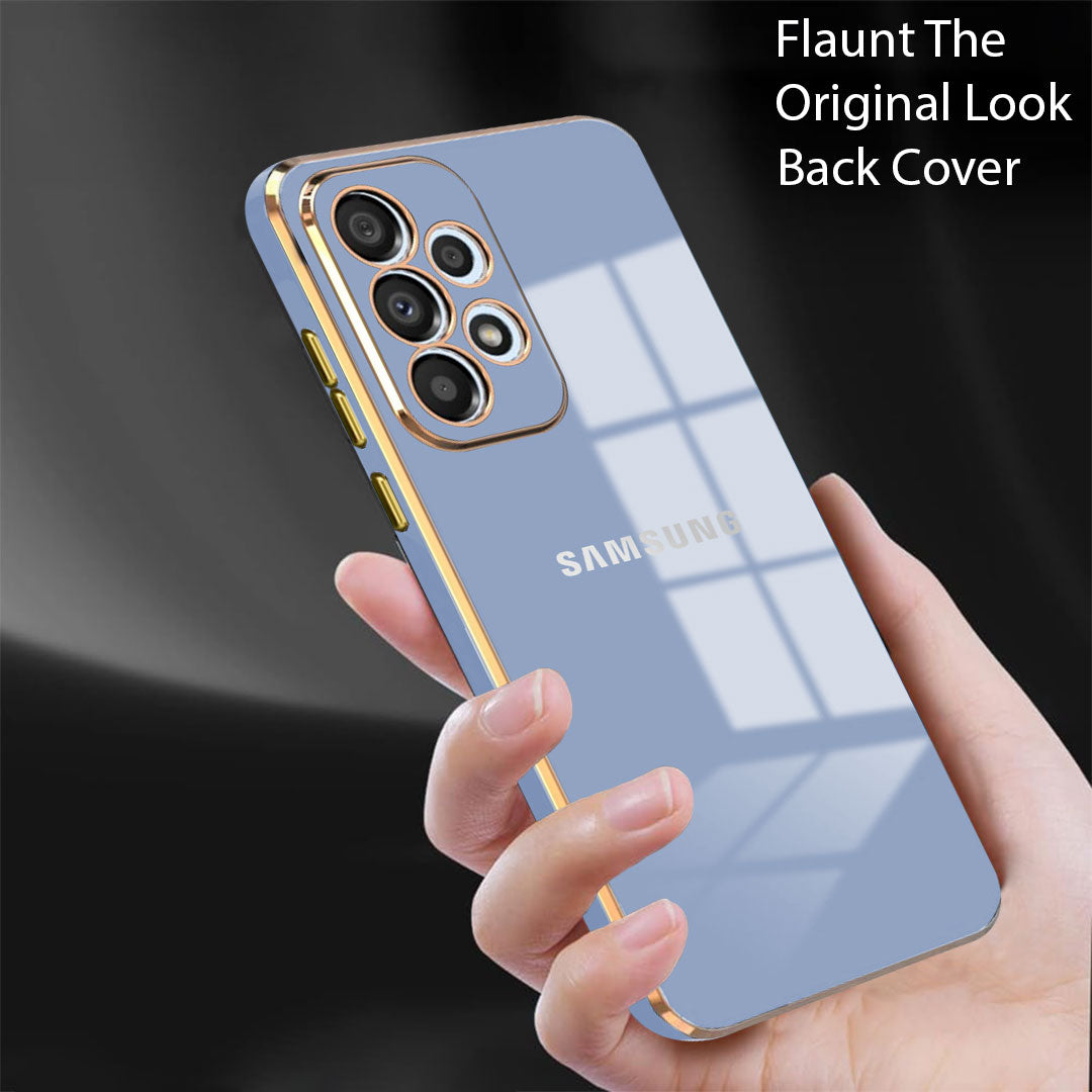 GALAXY A73 5G ULTRA-SHINE GOLD ELECTROPLATED LUXURIOUS  BACK CASE WITH CAMERA PROTECTION