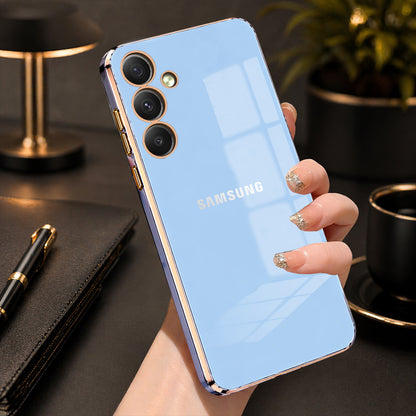 GALAXY A55 5G ULTRA-SHINE GOLD ELECTROPLATED LUXURIOUS  BACK CASE WITH CAMERA PROTECTION