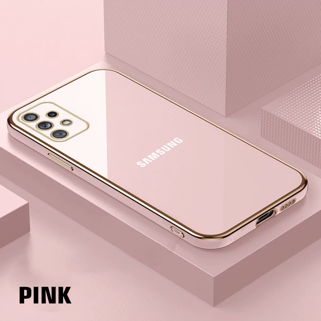 GALAXY A32 ULTRA-SHINE GOLD ELECTROPLATED LUXURIOUS  BACK CASE WITH CAMERA PROTECTION