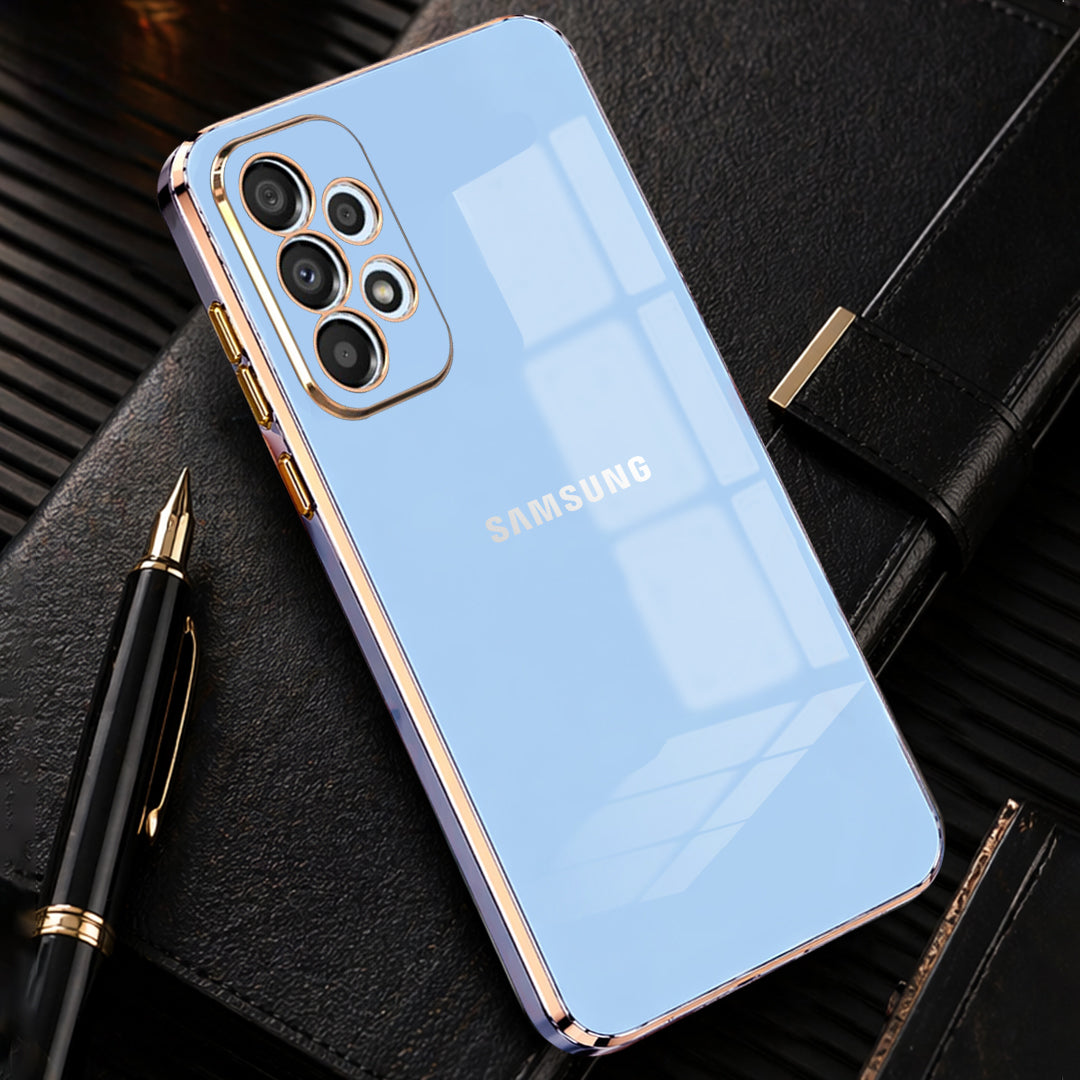 SAMSUNG A73 5G ULTRA-SHINE GOLD ELECTROPLATED LUXURIOUS BACK CASE WITH CAMERA PROTECTION