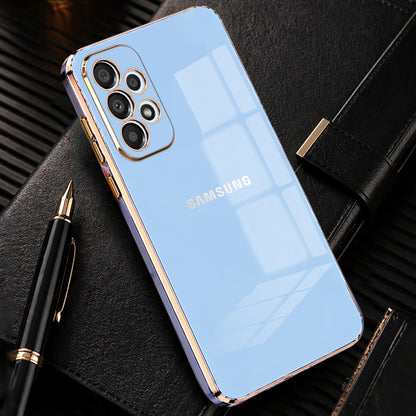 SAMSUNG A73 5G ULTRA-SHINE GOLD ELECTROPLATED LUXURIOUS BACK CASE WITH CAMERA PROTECTION