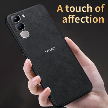 VIVO Y400 5G Vintage Leather Stitched Protective Back Case