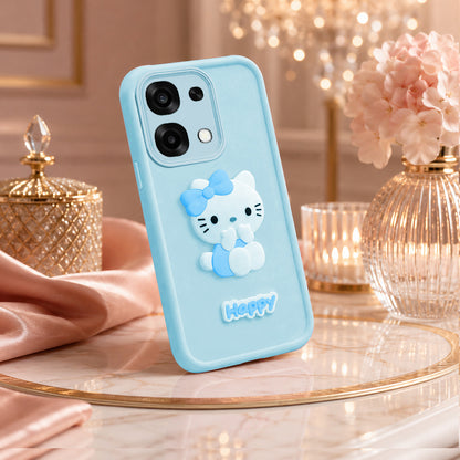 VIVO Y51 PRO Cute 3D Kitty Soft Silicone Shockproof Protective Back Cover with Camera Protection