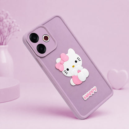 OPPO F33 PRO  Cute 3D Kitty Soft Silicone Shockproof Protective Back Cover with Camera Protection
