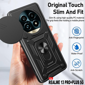 REALME 13 PRO PLUS 5G ARMOR MILITARY-GRADE CASE WITH SLIDING CAMERA COVER & 360 KICKSTAND