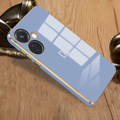 ONEPLUS CE3 LITE 5G ULTRA-SHINE GOLD ELECTROPLATED LUXURIOUS BACK CASE WITH CAMERA PROTECTION