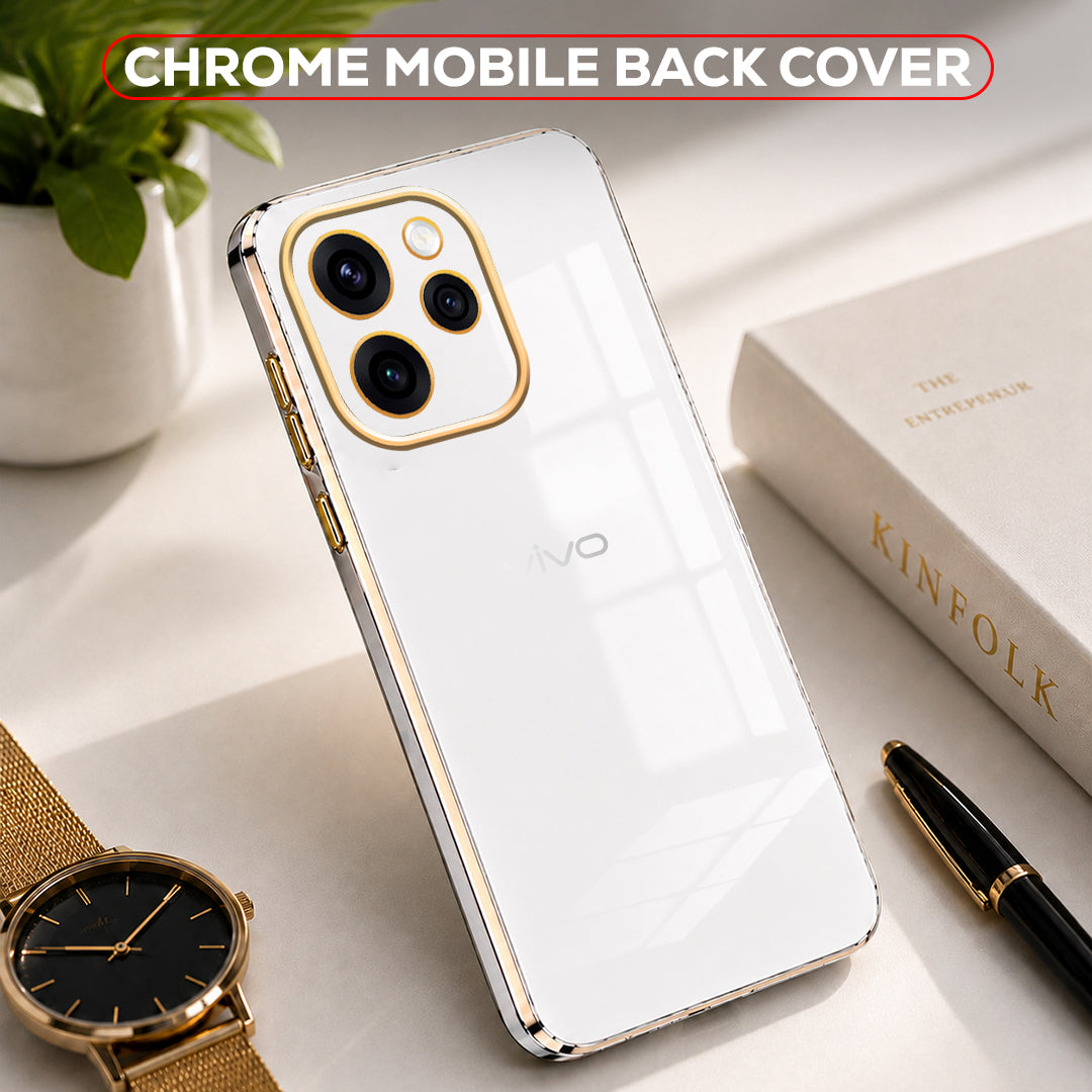 VIVO V70 5G GOLD ELECTROPLATED LUXURIOUS BACK CASE WITH CAMERA PROTECTION