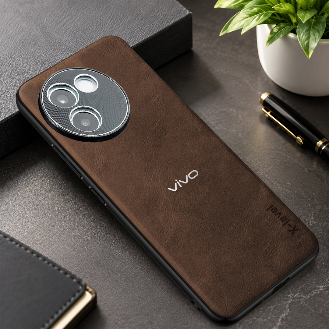 VIVO V30E 5G VINTAGE PU LEATHER PROTECTIVE BACK CASE