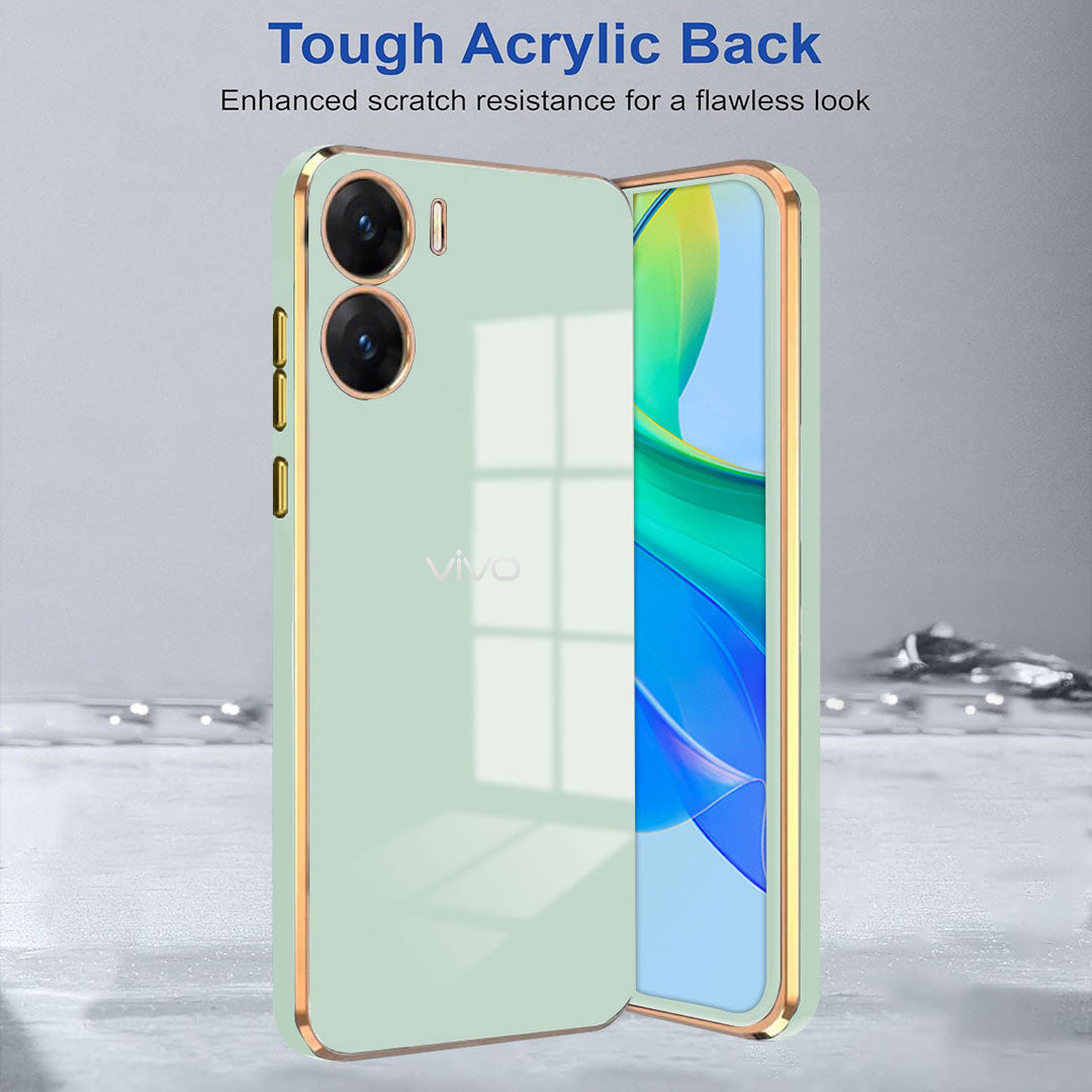 VIVO V29E 5G ULTRA-SHINE GOLD ELECTROPLATED LUXURIOUS BACK CASE WITH CAMERA PROTECTION