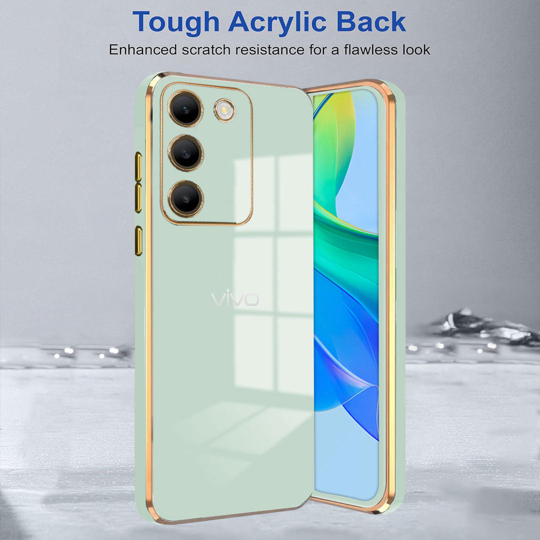 VIVO Y200 5G ULTRA-SHINE GOLD ELECTROPLATED LUXURIOUS  BACK CASE WITH CAMERA PROTECTION
