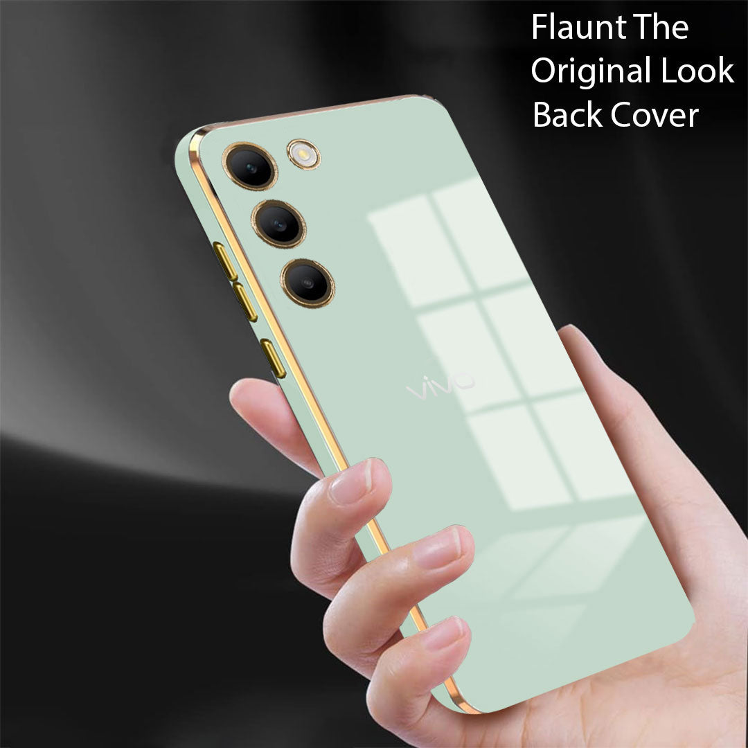 VIVO Y200E 5G ULTRA-SHINE GOLD ELECTROPLATED LUXURIOUS  BACK CASE WITH CAMERA PROTECTION