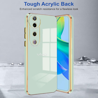 VIVO V40 5G ULTRA-SHINE GOLD ELECTROPLATED LUXURIOUS  BACK CASE WITH CAMERA PROTECTION