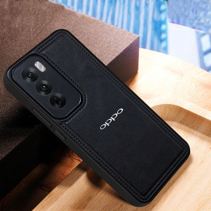 OPPO RENO 12 5G Vintage Leather Stitched Protective Back Case