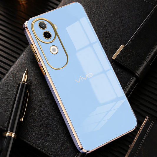 VIVO V40E 5G GOLD ELECTROPLATED LUXURIOUS BACK CASE WITH CAMERA PROTECTION