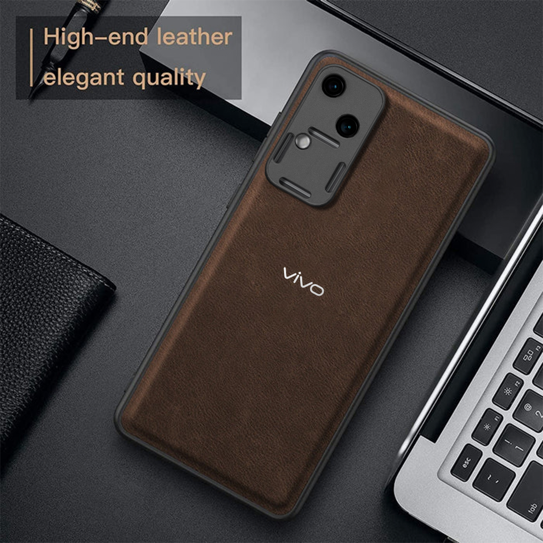 VIVO V30 5G VINTAGE PU LEATHER PROTECTIVE BACK CASE