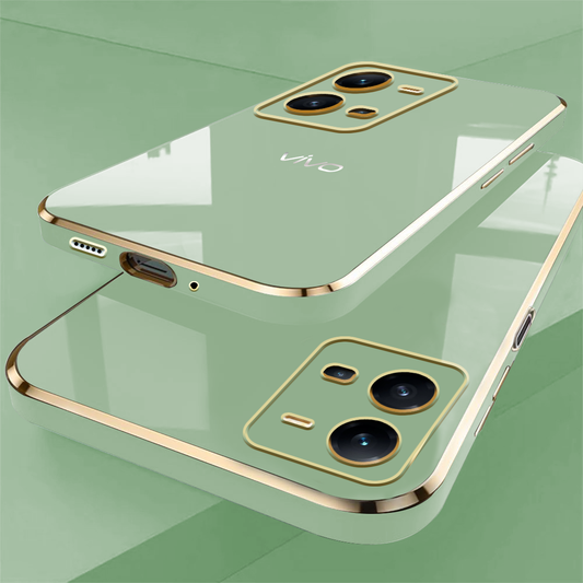 VIVO V35 5G ULTRA-SHINE GOLD ELECTROPLATED LUXURIOUS BACK CASE WITH CAMERA PROTECTION