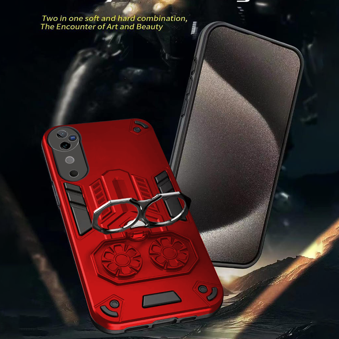 Vivo V40 5G Armor knight Series Camera Protection 2 in 1 Shockproof Phone Cover with Kickstand