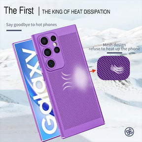 Galaxy S21/S22/S23 Ultra 5G Lens Protection Heat Dissipation Hard PC Net Phone Case