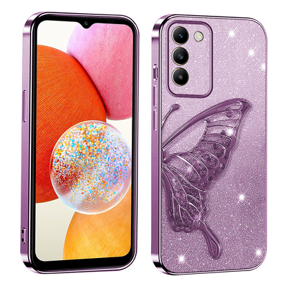 VIVO Y2OOE Cute 3D Butterfly Case Slim Plating Glitter Bling Luxury Cover