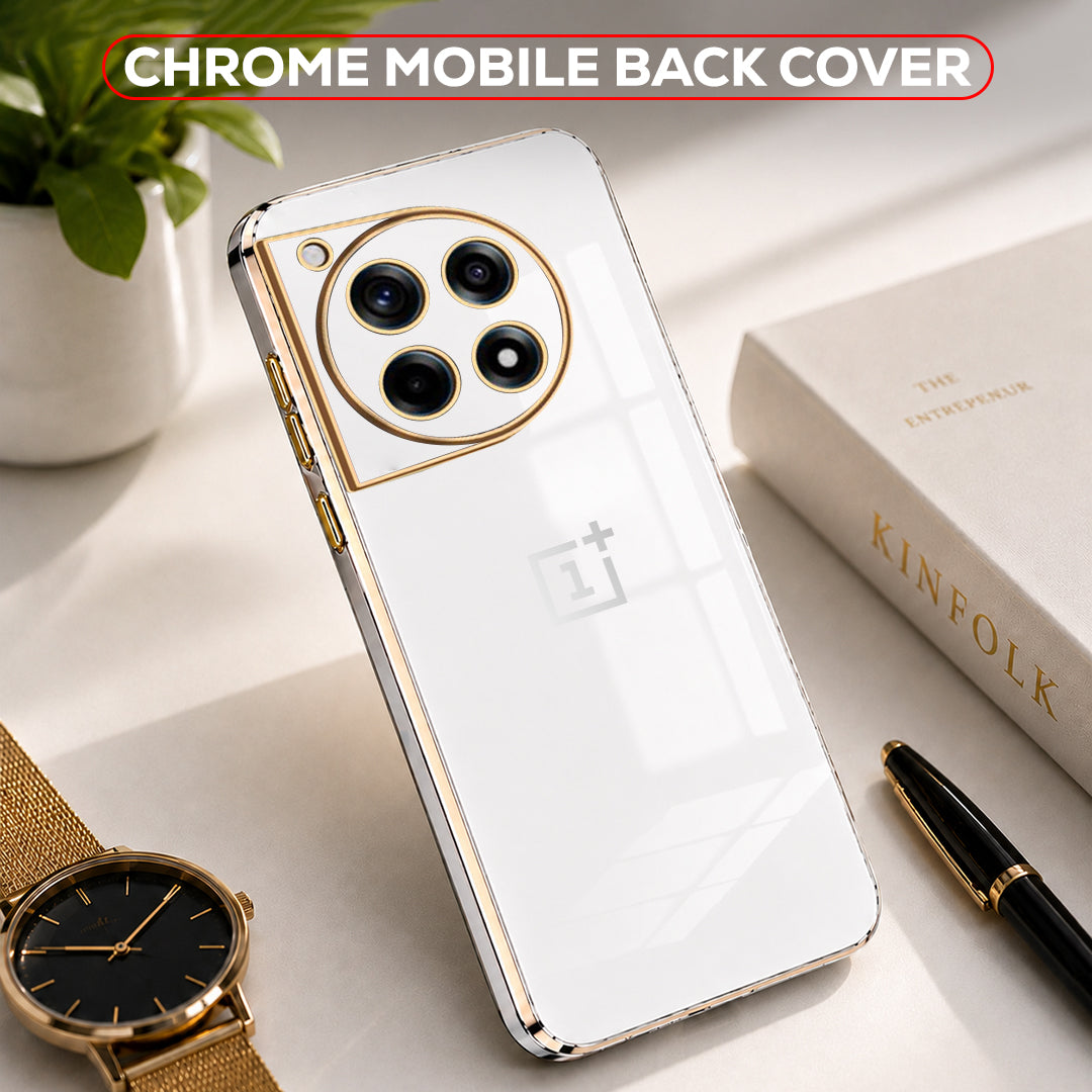 ONEPLUS 12R 5G ULTRA-SHINE GOLD ELECTROPLATED LUXURIOUS BACK CASE WITH CAMERA PROTECTION