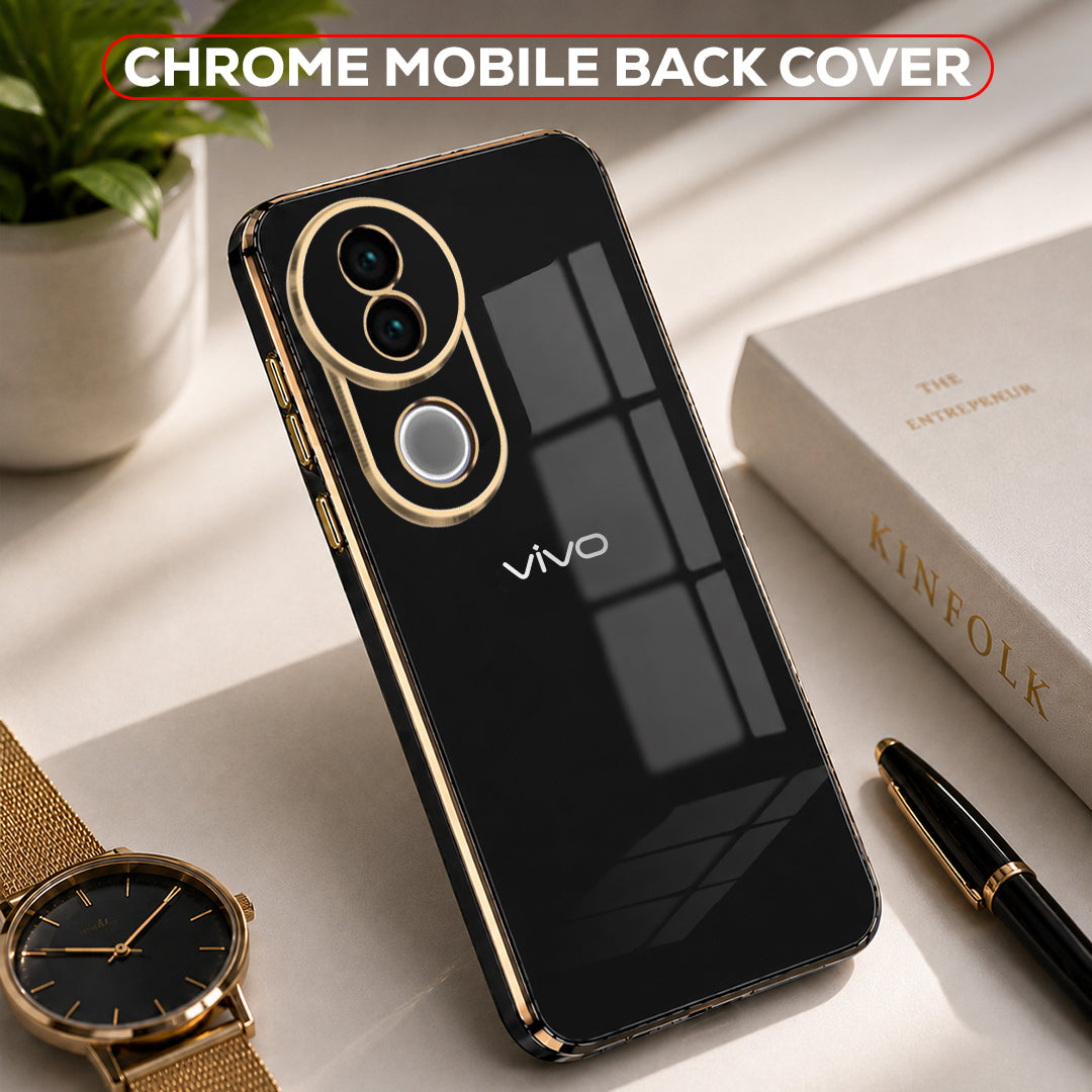 VIVO V50 5G GOLD ELECTROPLATED LUXURIOUS BACK CASE WITH CAMERA PROTECTION
