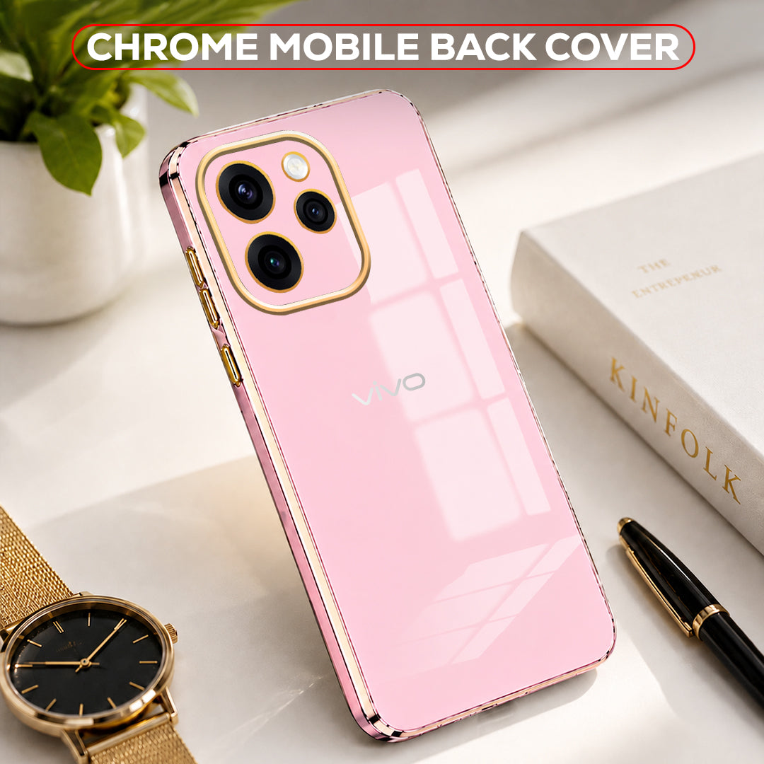 VIVO V70 5G GOLD ELECTROPLATED LUXURIOUS BACK CASE WITH CAMERA PROTECTION