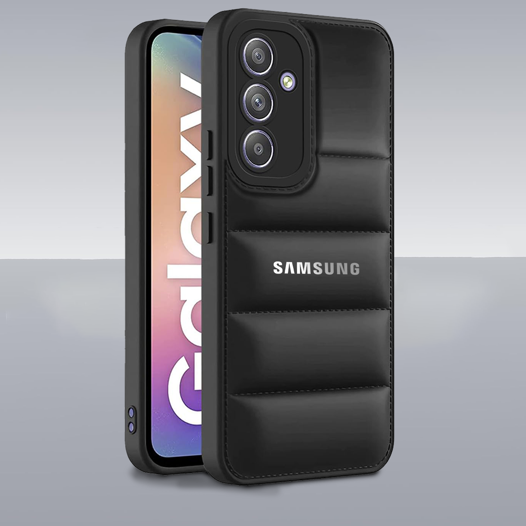 GALAXY S25 5G THE PUFFER EDITION BLACK BUMPER BACK CASE WITH LOGO