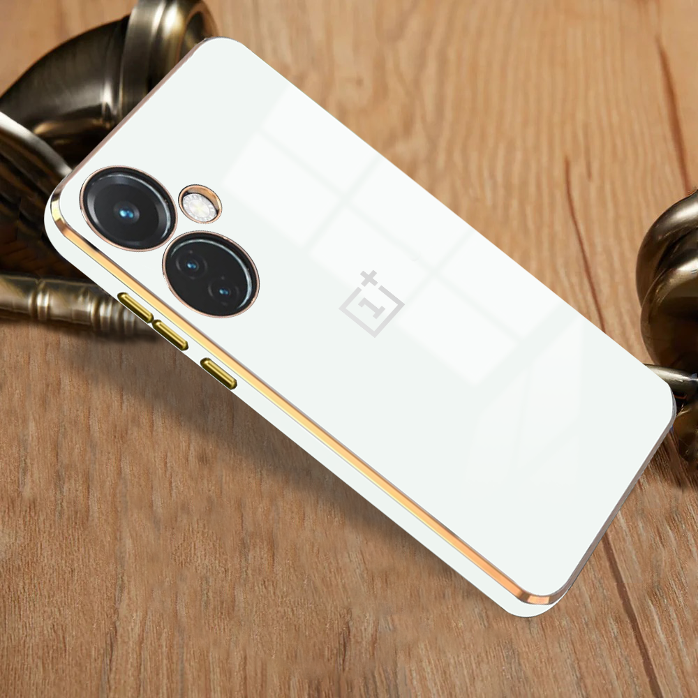 ONEPLUS CE3 LITE 5G ULTRA-SHINE GOLD ELECTROPLATED LUXURIOUS BACK CASE WITH CAMERA PROTECTION