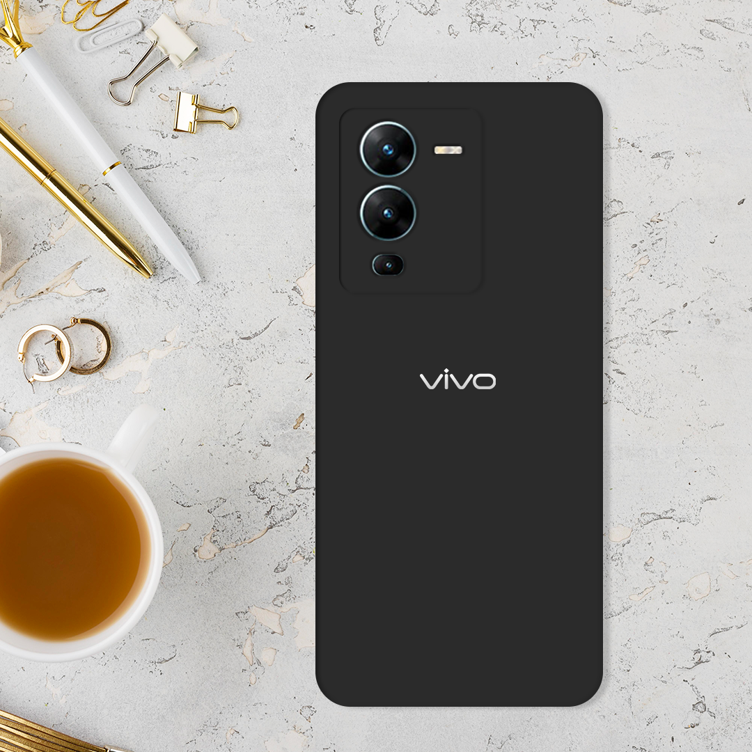 VIVO V25 PRO  5G Liquid Silicone Velvet-Touch Silk Finish Protective Back Case