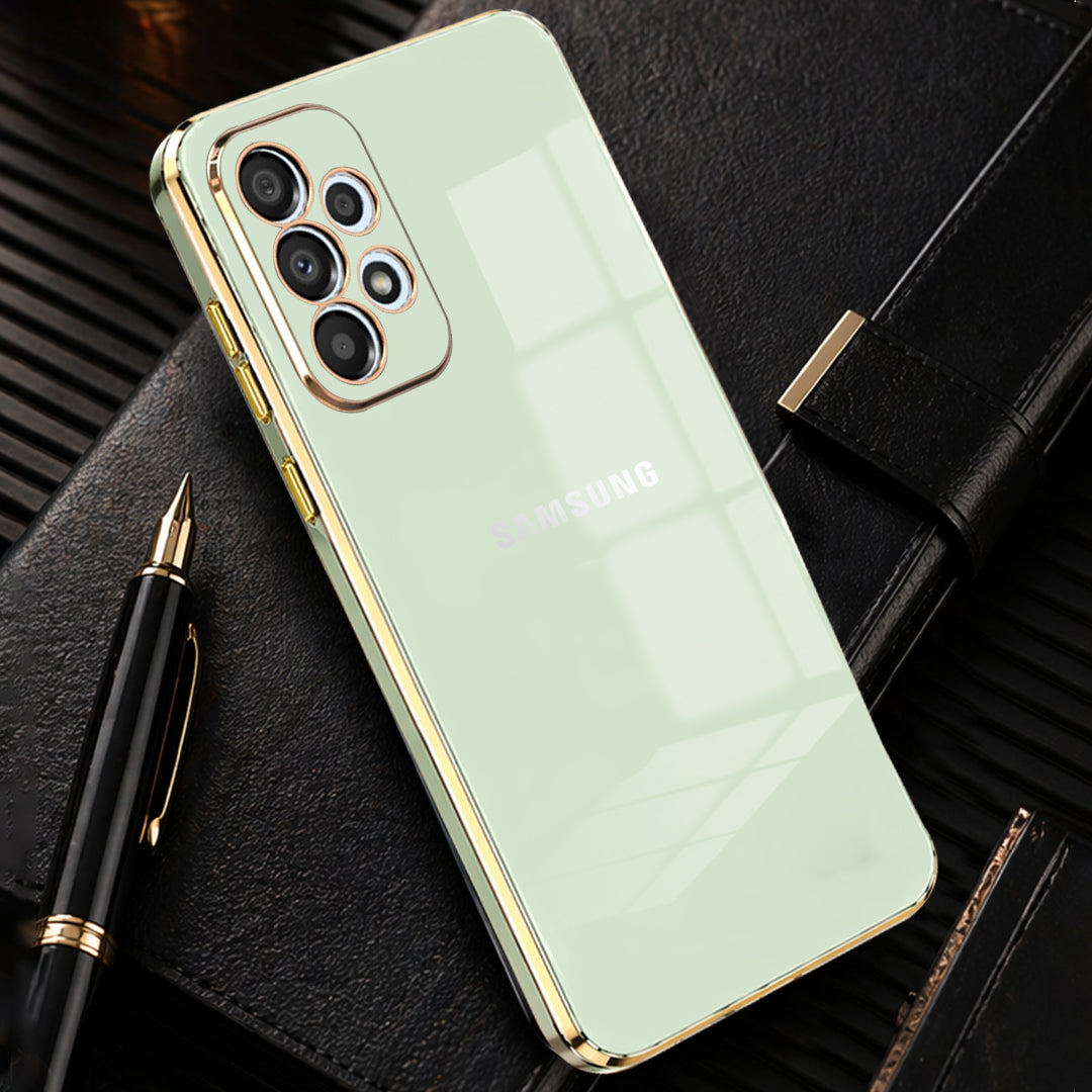 SAMSUNG A73 5G ULTRA-SHINE GOLD ELECTROPLATED LUXURIOUS BACK CASE WITH CAMERA PROTECTION
