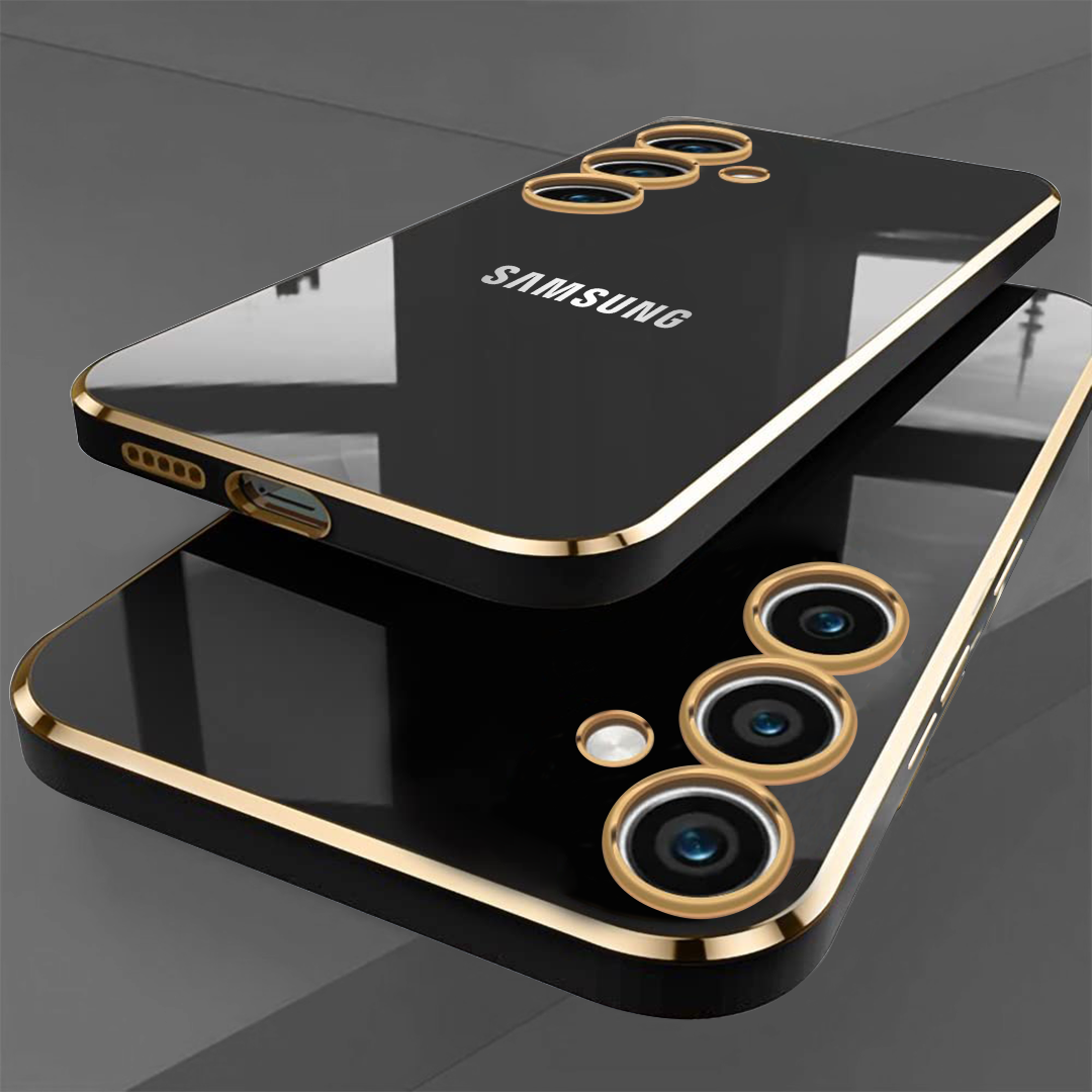 GALAXY A34 5G ULTRA-SHINE GOLD ELECTROPLATED LUXURIOUS  BACK CASE WITH CAMERA PROTECTION