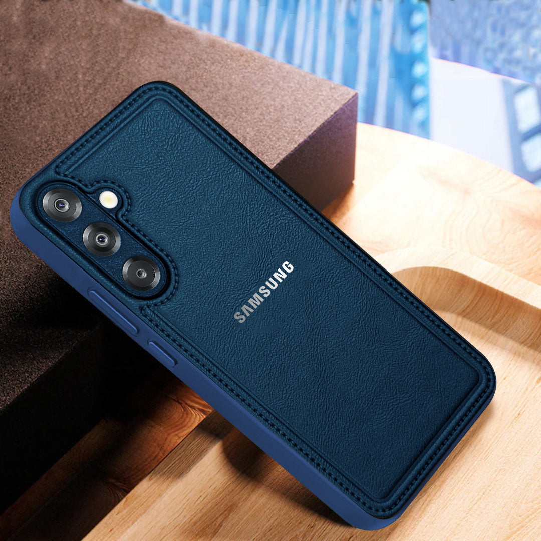 Samsung Galaxy S25 5G Vintage Leather Stitched Protective Back Case
