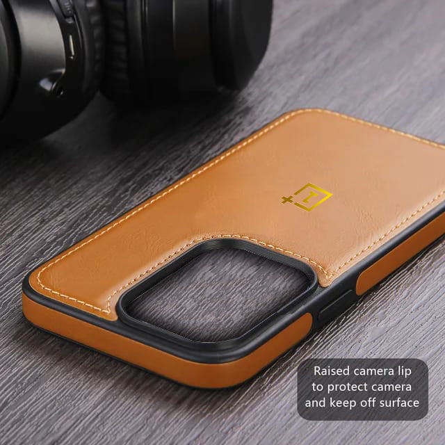 OnePlus 5G Series Vintage Leather Stitched Protective Back Case