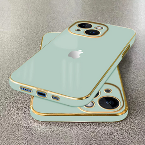 IPHONE 15-SERIES ULTRA-SHINE GOLD ELECTROPLATED LUXURIOUS BACK CASE WITH CAMERA PROTECTION