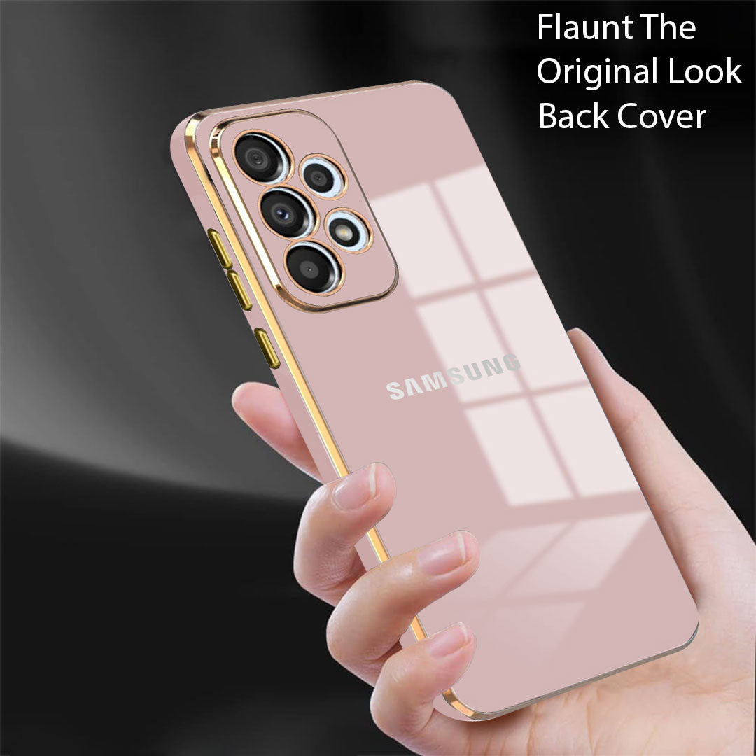 GALAXY A73 5G ULTRA-SHINE GOLD ELECTROPLATED LUXURIOUS  BACK CASE WITH CAMERA PROTECTION