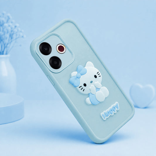 OPPO F33 PRO  Cute 3D Kitty Soft Silicone Shockproof Protective Back Cover with Camera Protection