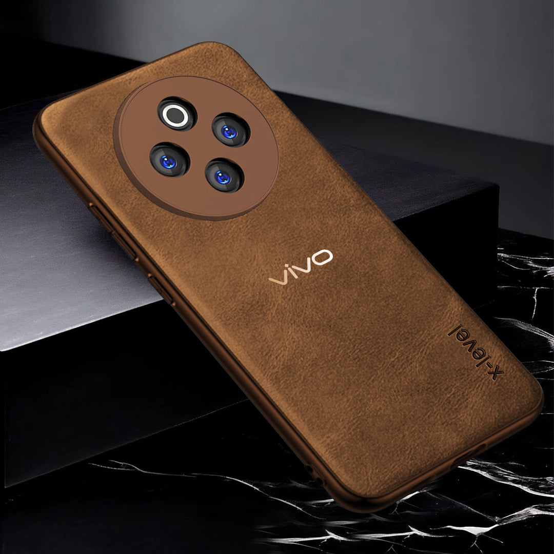 VIVO T4 5G Vintage Leather Stitched Protective Back Case